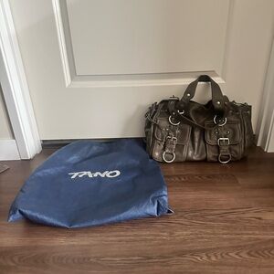 TANO Used Leather Handbag in Grey